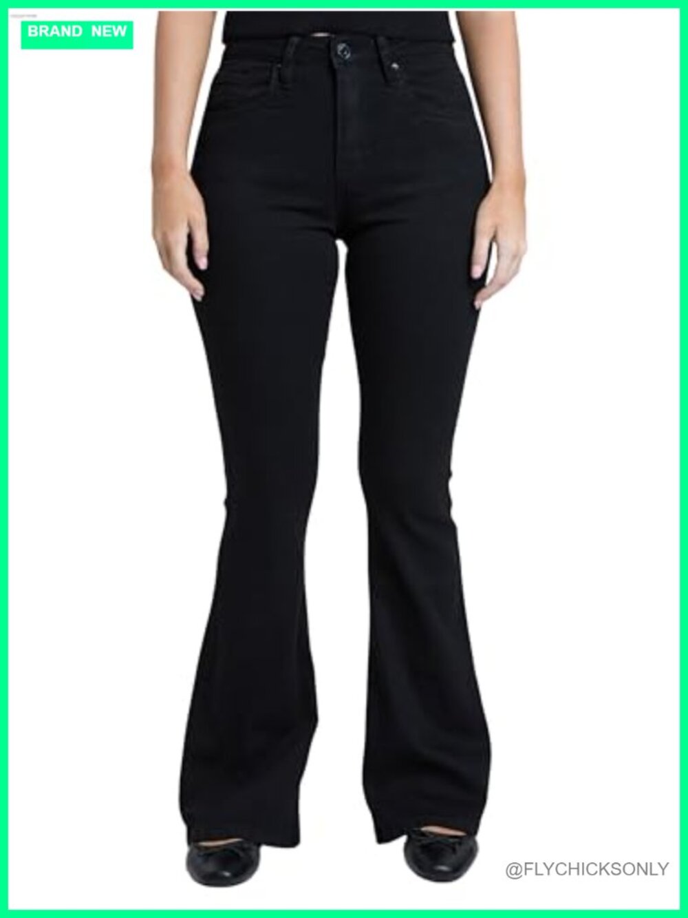 High Rise Flare Bell Bottom Jeans Stretch Denim